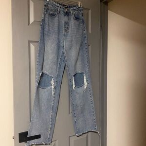 Momokrom Distressed Light Blue Straight leg Denim Jeans 26 inch waist